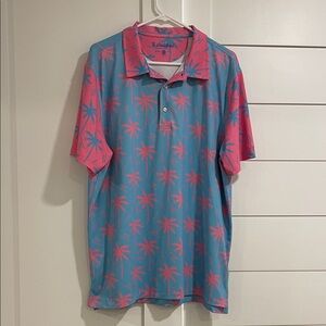Chubbies Blue and Pink Palm Polo
